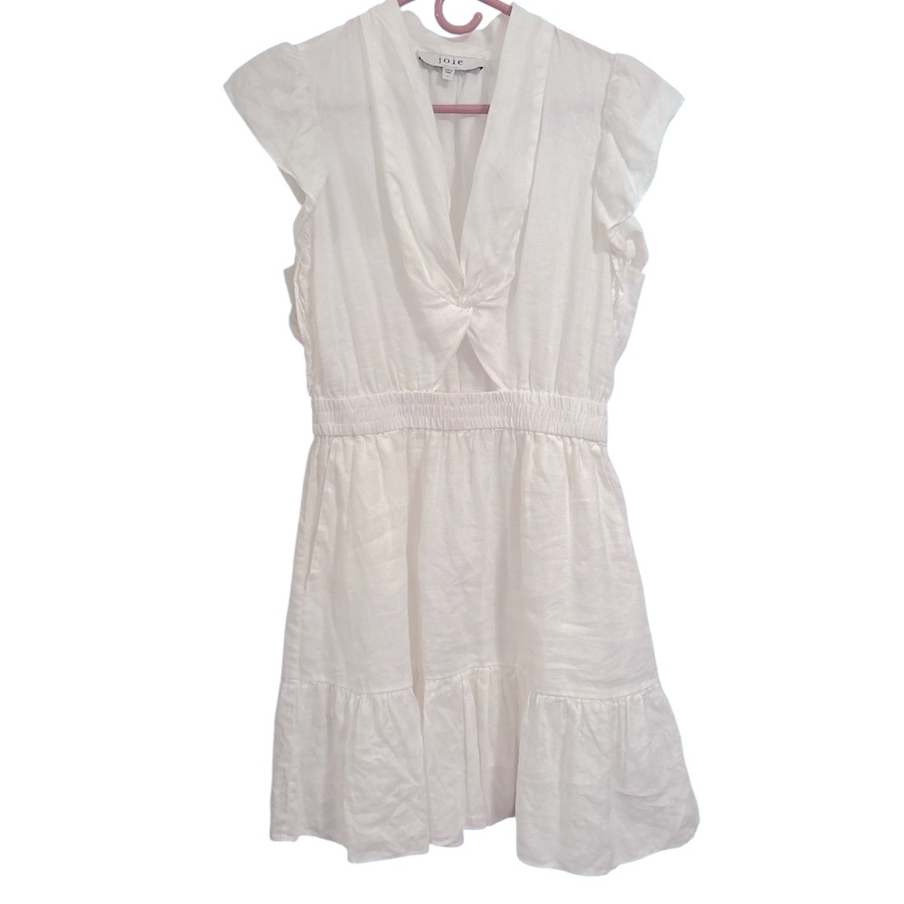 Joie White Ruffle Dress Size Small